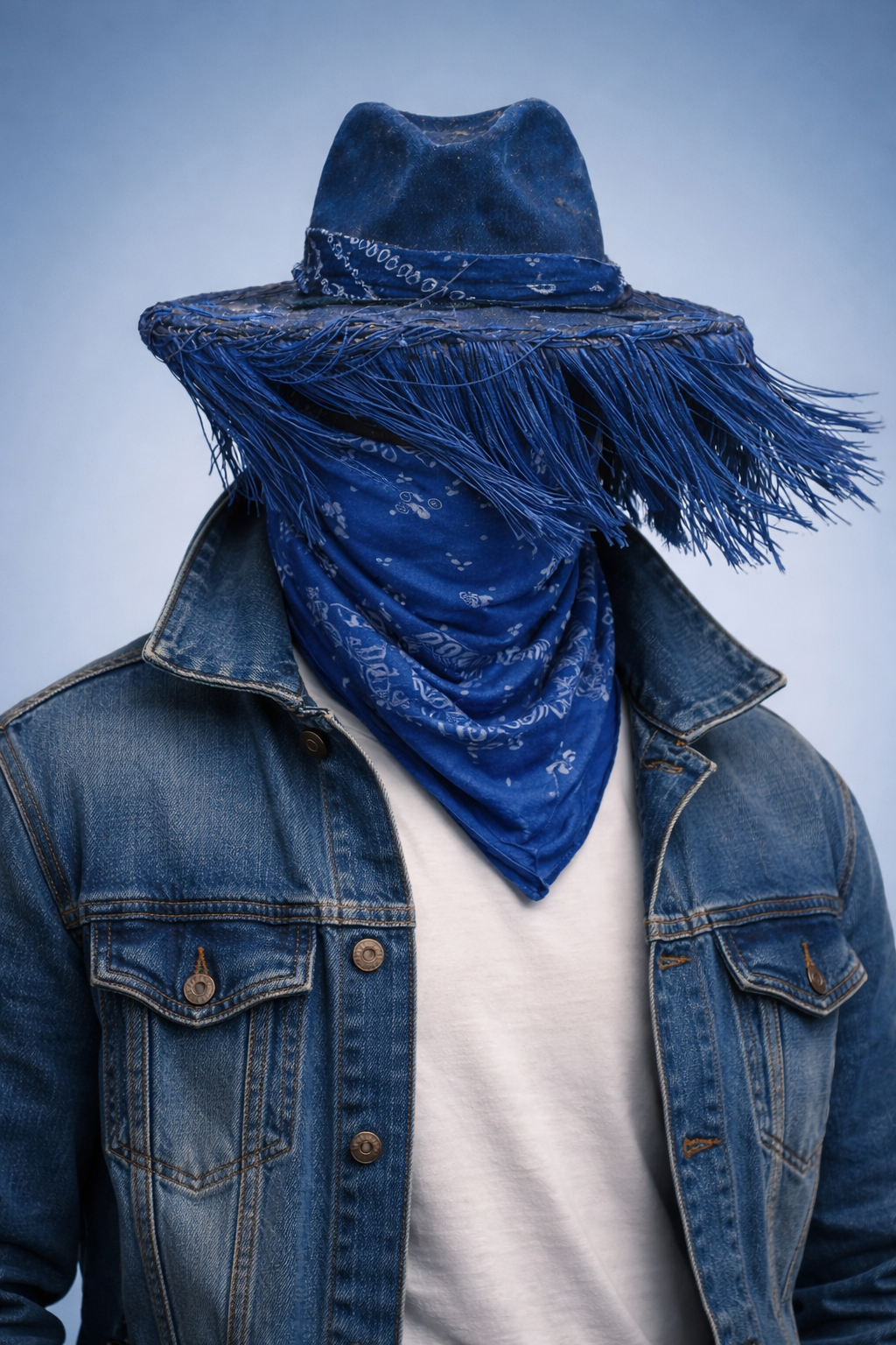 Blue leather